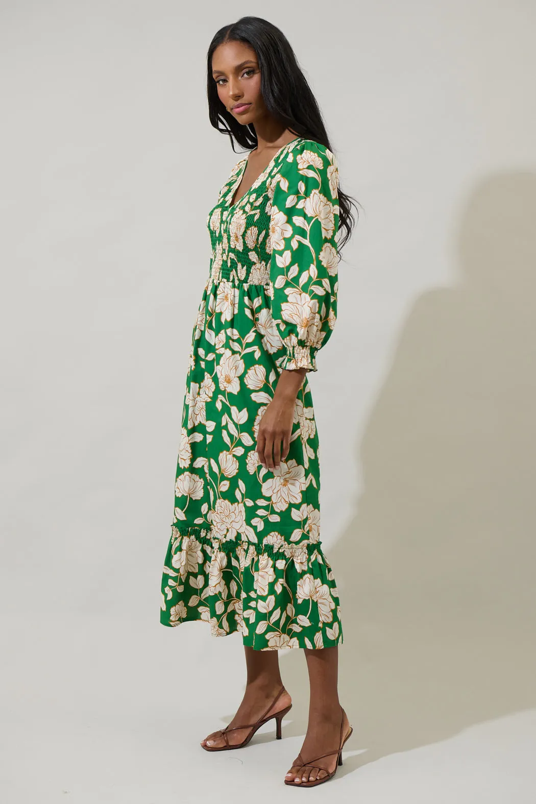 Lucena Floral Lemy Poplin Midi Dress sold by Sugarlips product image thumbnail 4