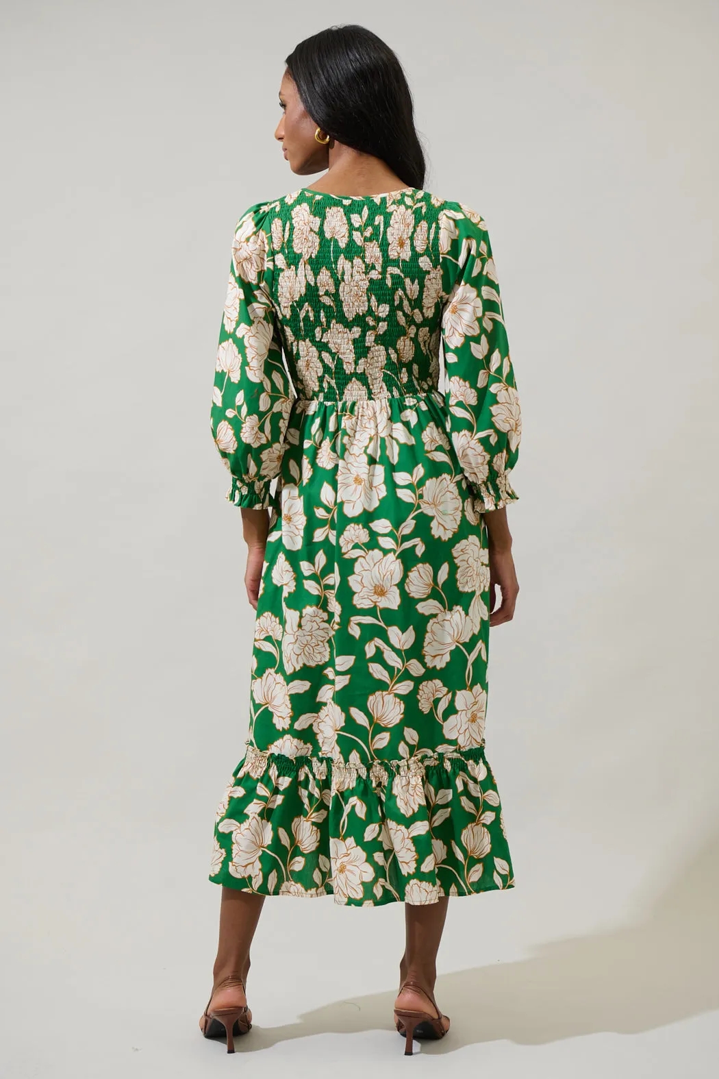 Lucena Floral Lemy Poplin Midi Dress sold by Sugarlips product image thumbnail 3