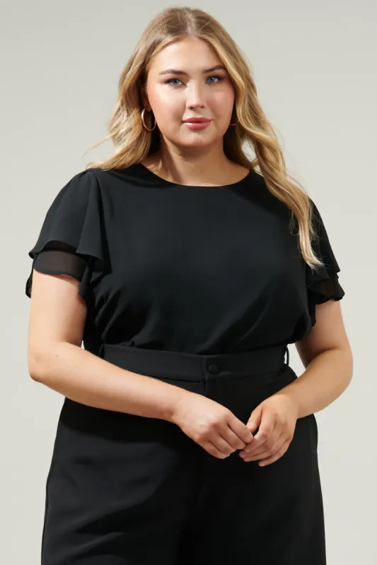 Deja Chiffon Blouse Curve sold by Sugarlips