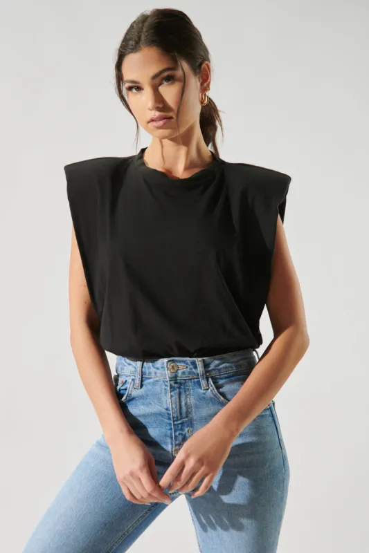 London Muscle Tee Cotton Knit Top sold by Sugarlips