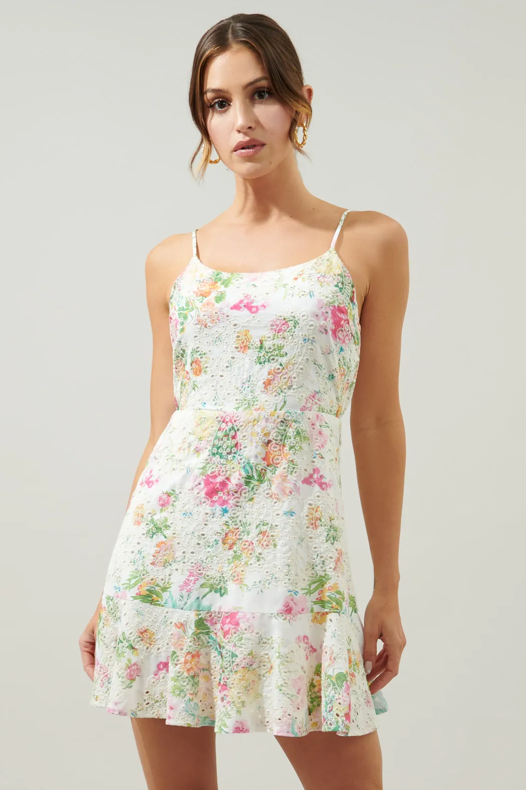 Sommerset Floral Eyelet Mini Dress sold by Sugarlips