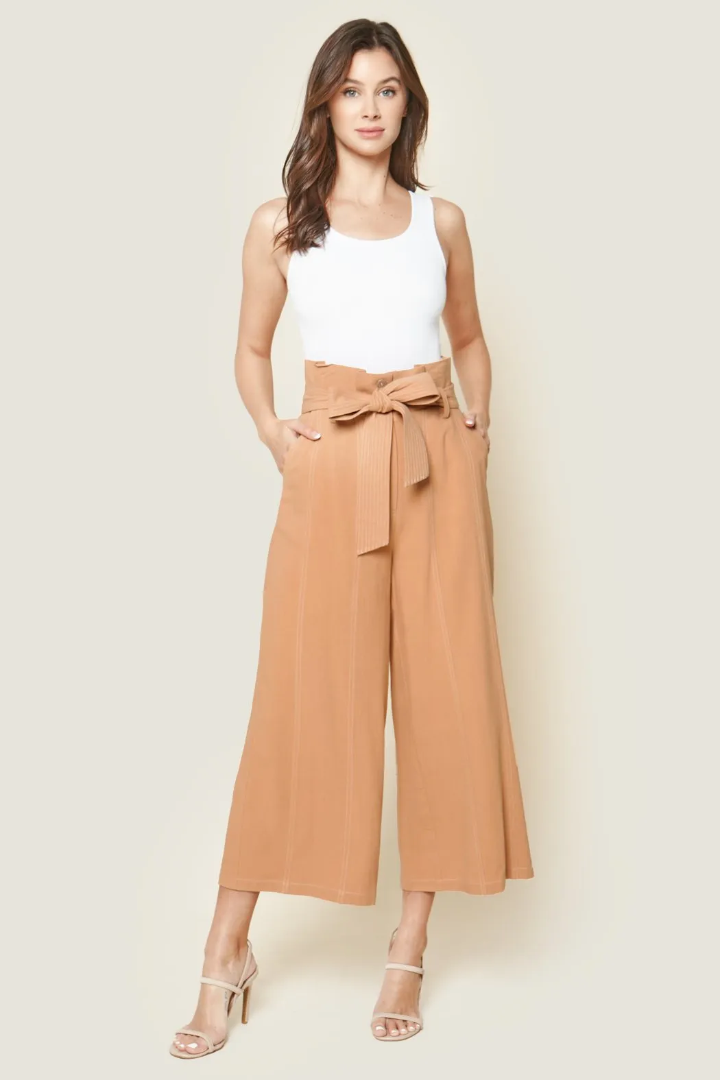 Outback Cropped Paper Bag Waist Pants sold by Sugarlips product image thumbnail 4