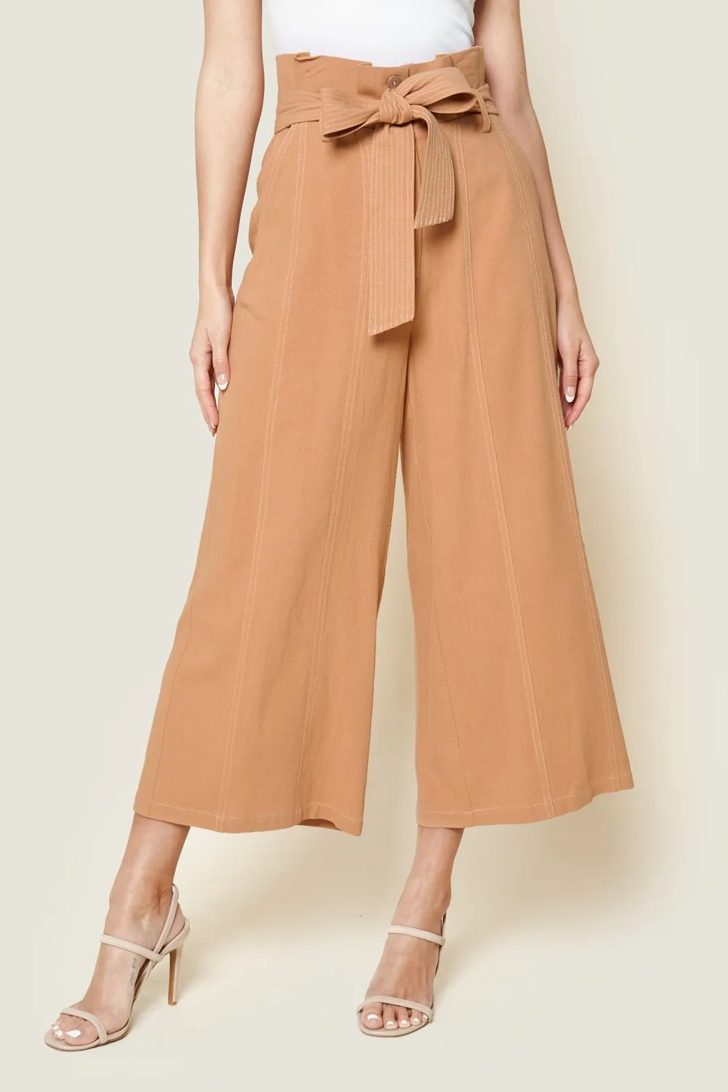 Outback Cropped Paper Bag Waist Pants sold by Sugarlips