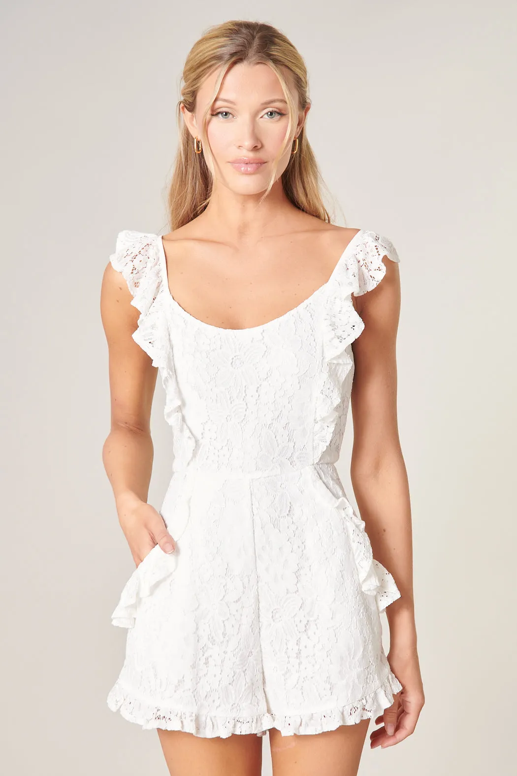 Love Letter Ruffle Lace Romper sold by Sugarlips
