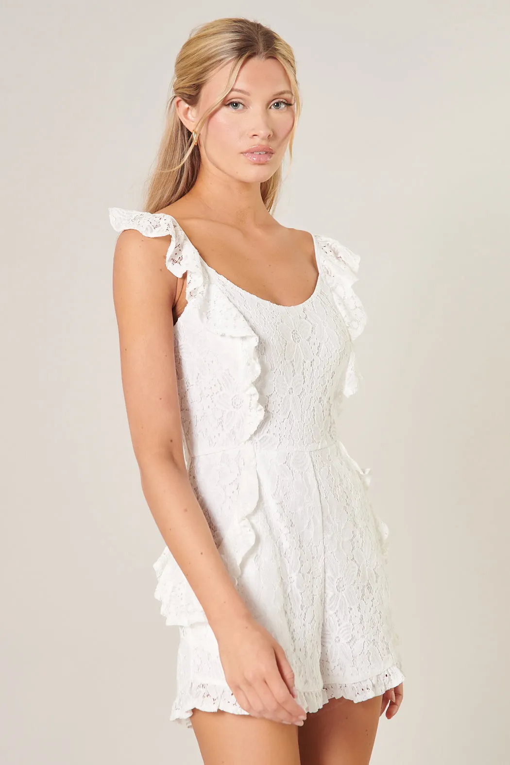 Love Letter Ruffle Lace Romper sold by Sugarlips product image thumbnail 3