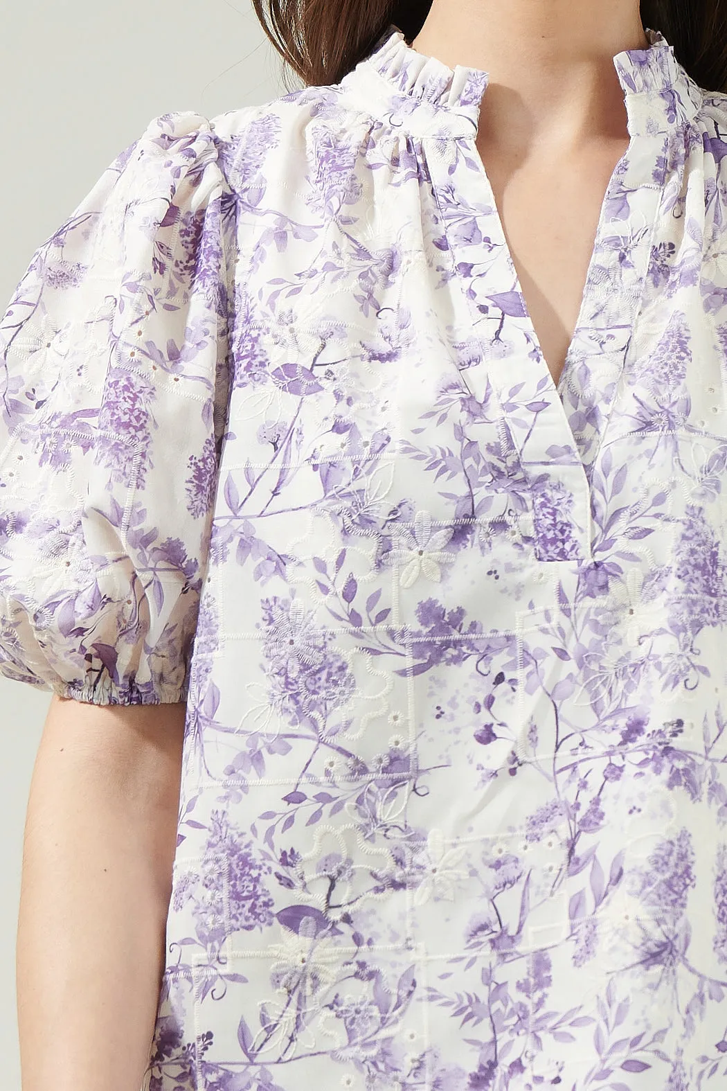 Kadisha Floral Close to You Split Neck Top sold by Sugarlips product image thumbnail 5