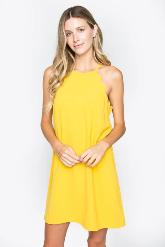 Sunflower Scallop Detail Dress sold by Sugarlips