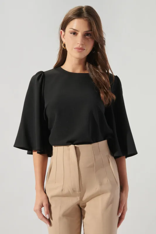 Lital Flutter Sleeve Top sold by Sugarlips