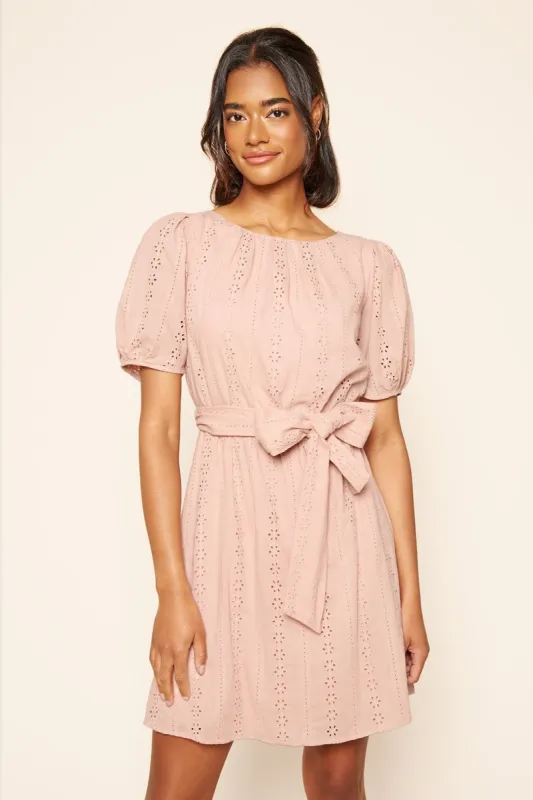Westwood Puff Sleeve Eyelet Mini Dress sold by Sugarlips