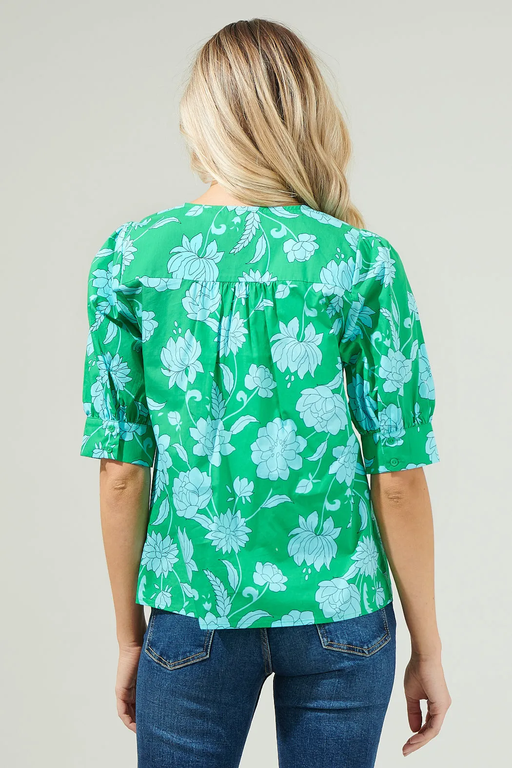 Waterlilly Floral Balloon Sleeve Top sold by Sugarlips product image thumbnail 2