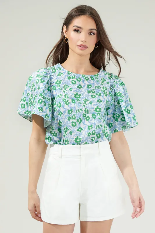 Gianna Floral Tune Puff Sleeve Top sold by Sugarlips