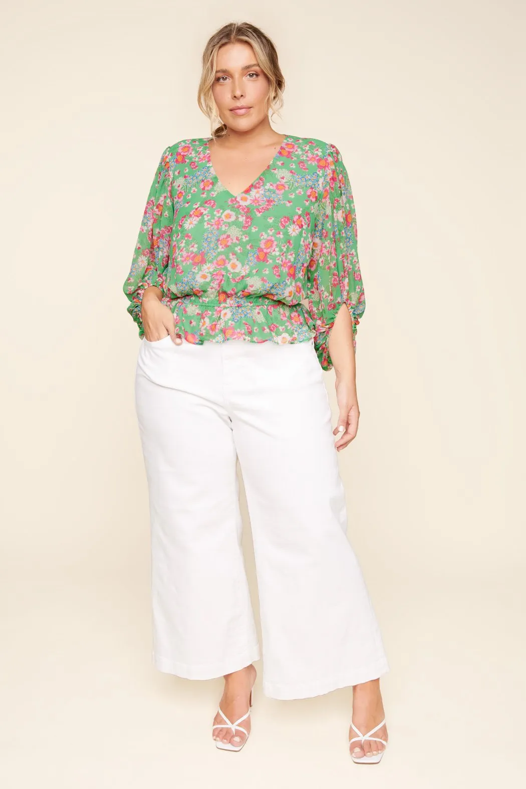 Akina Floral Ways Ballon Sleeve Blouse Curve sold by Sugarlips product image thumbnail 3