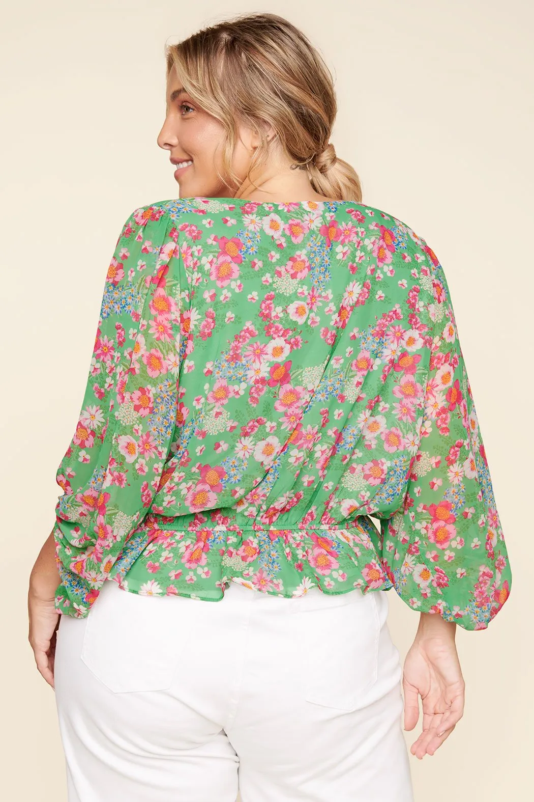 Akina Floral Ways Ballon Sleeve Blouse Curve sold by Sugarlips product image thumbnail 4