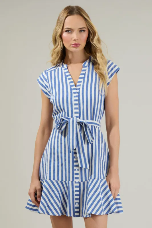 Babette Striped Shirt Mini Dress sold by Sugarlips