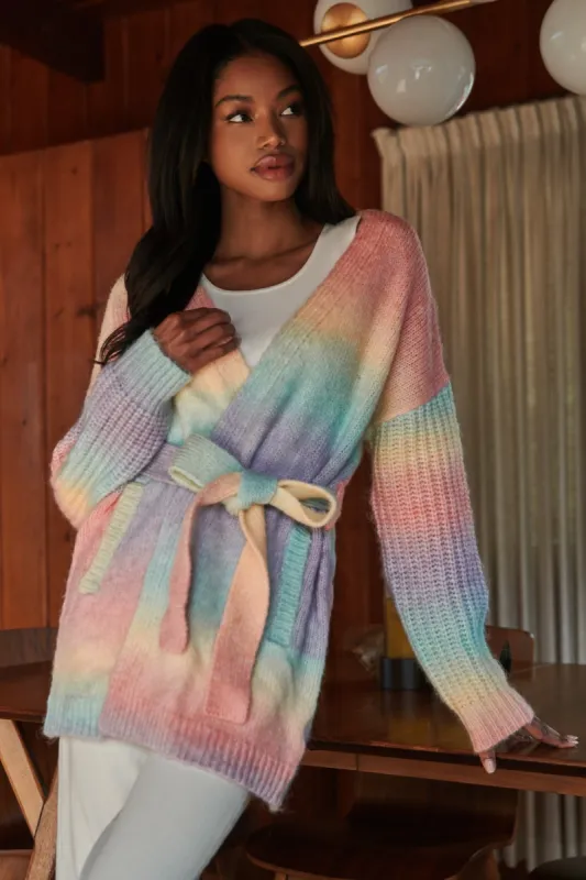 Cielo Rainbow Knit Robe Cardigan sold by Sugarlips