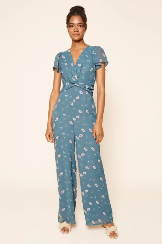 Savvy Floral Twist Front Jumpsuit sold by Sugarlips