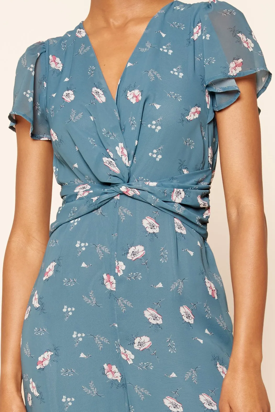 Savvy Floral Twist Front Jumpsuit sold by Sugarlips product image thumbnail 2