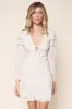 Marbella Floral Long Sleeve Lace Trim Mini Dress sold by Sugarlips