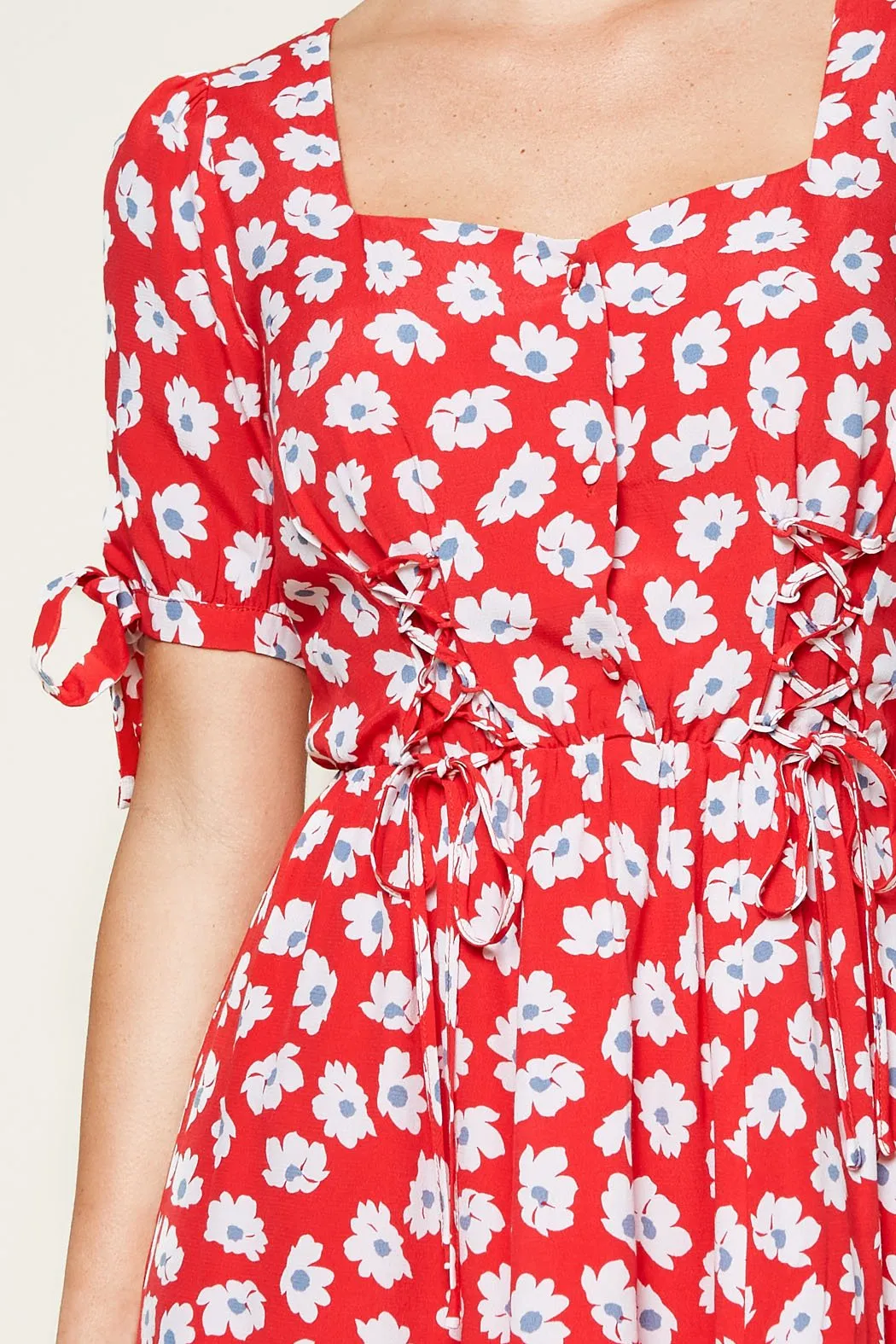 Good Grace Daisy Lace Up Mini Dress sold by Sugarlips product image thumbnail 2