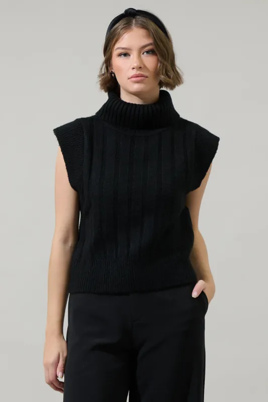 Anaya Turtle Neck Ribbed Sweater Top sold by Sugarlips