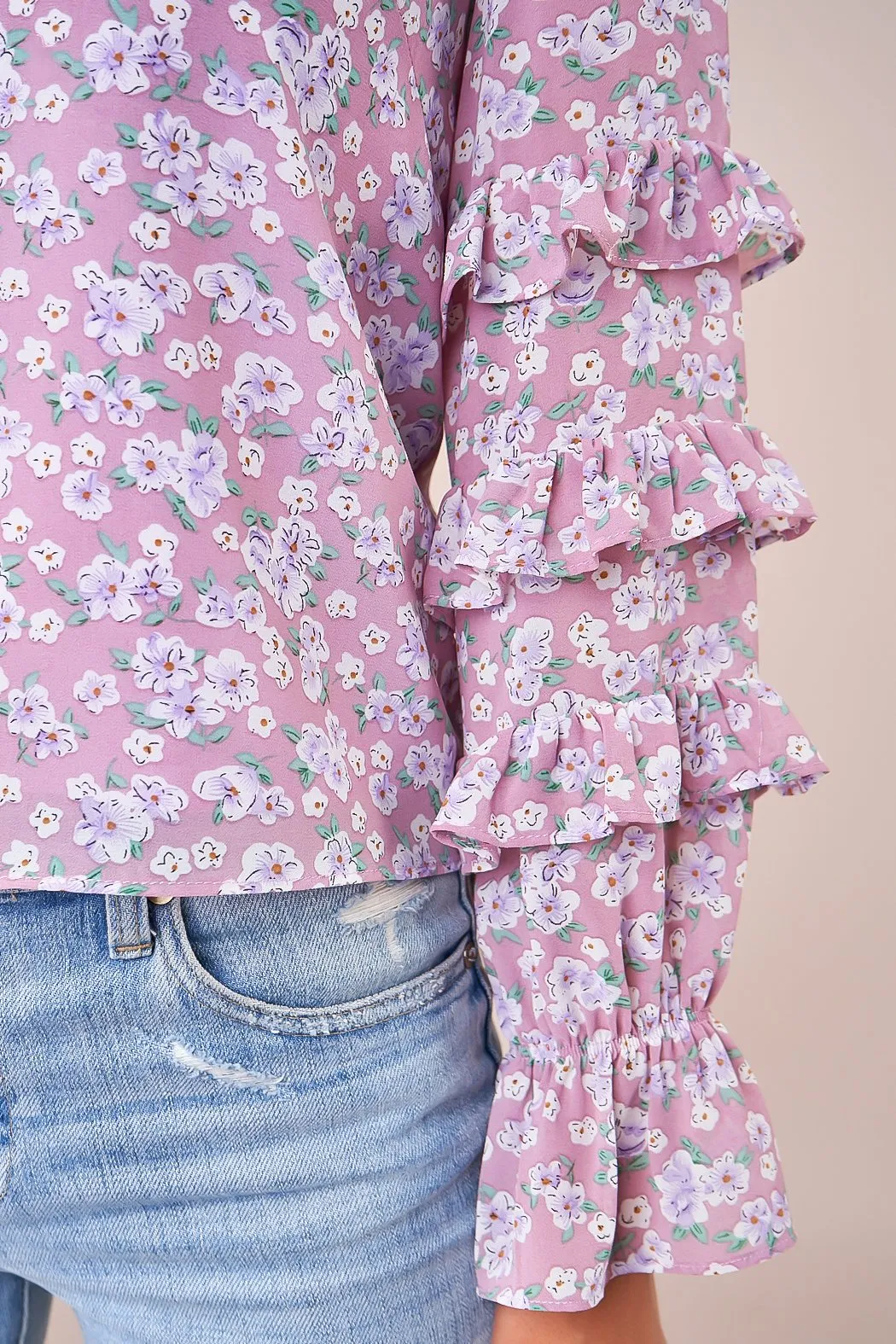 Royal Dahlia Floral Square Neck Top sold by Sugarlips product image thumbnail 2