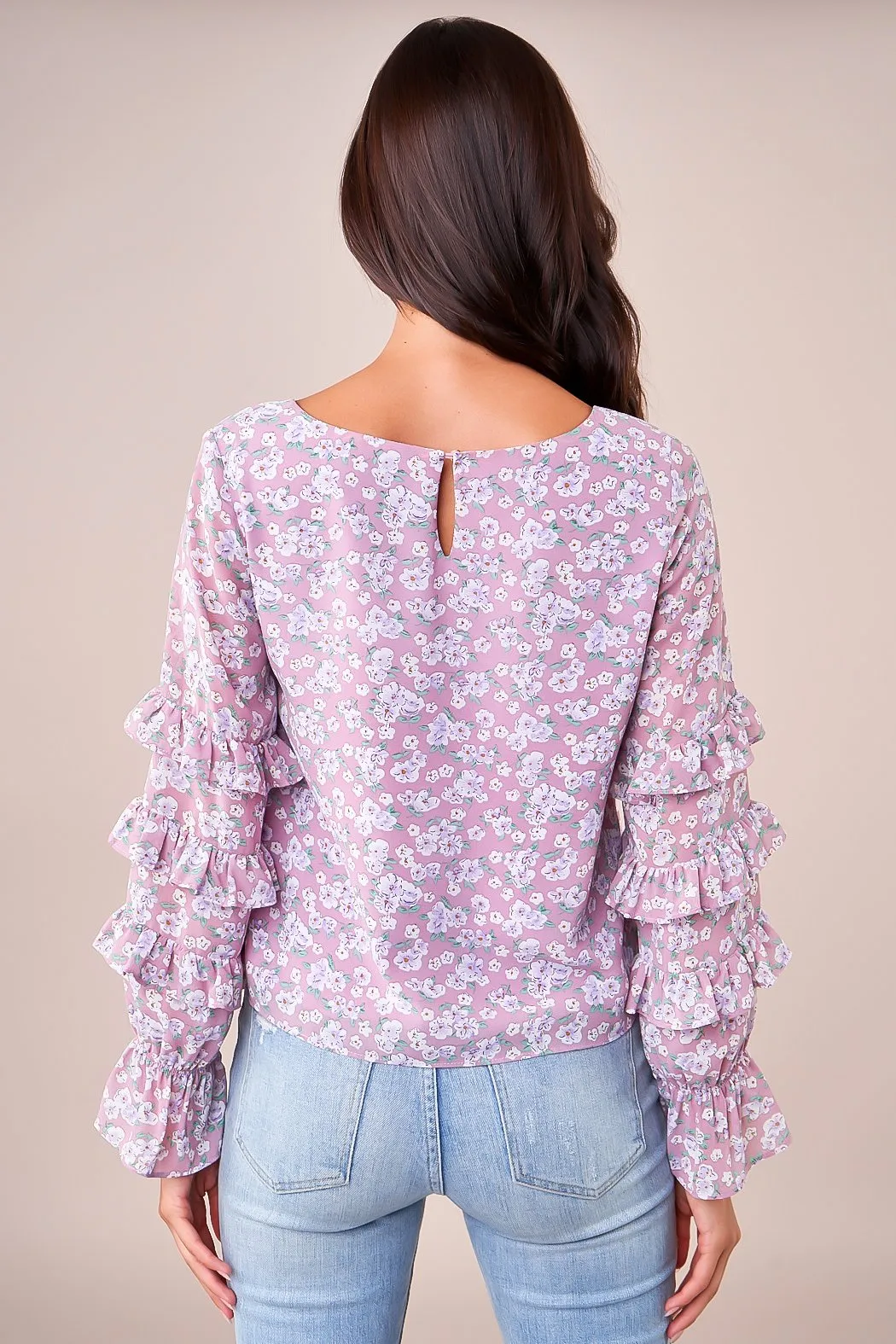 Royal Dahlia Floral Square Neck Top sold by Sugarlips product image thumbnail 4
