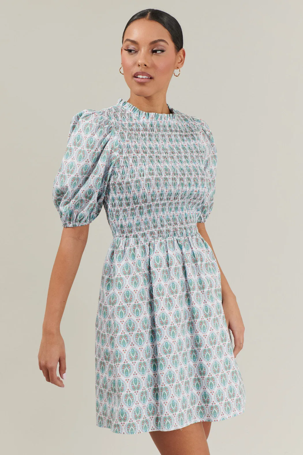 Pilar Gale Smocked Mini Dress sold by Sugarlips product image thumbnail 3