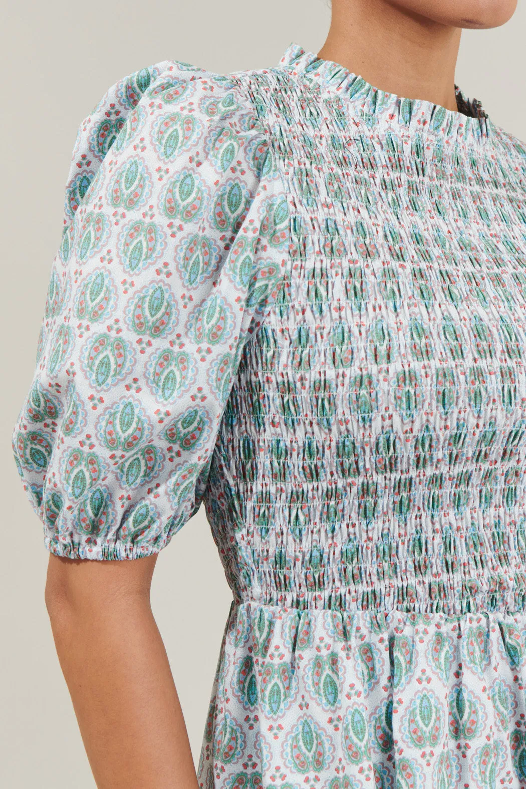 Pilar Gale Smocked Mini Dress sold by Sugarlips product image thumbnail 5