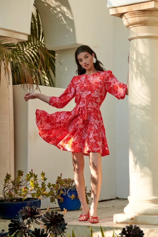 Ginger Floral Balloon Sleeve Derby Dress sold by Sugarlips