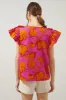 Passion Punch Dazed Ruffle Henley Blouse sold by Sugarlips