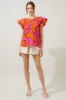Passion Punch Dazed Ruffle Henley Blouse sold by Sugarlips