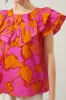 Passion Punch Dazed Ruffle Henley Blouse sold by Sugarlips