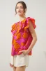Passion Punch Dazed Ruffle Henley Blouse sold by Sugarlips