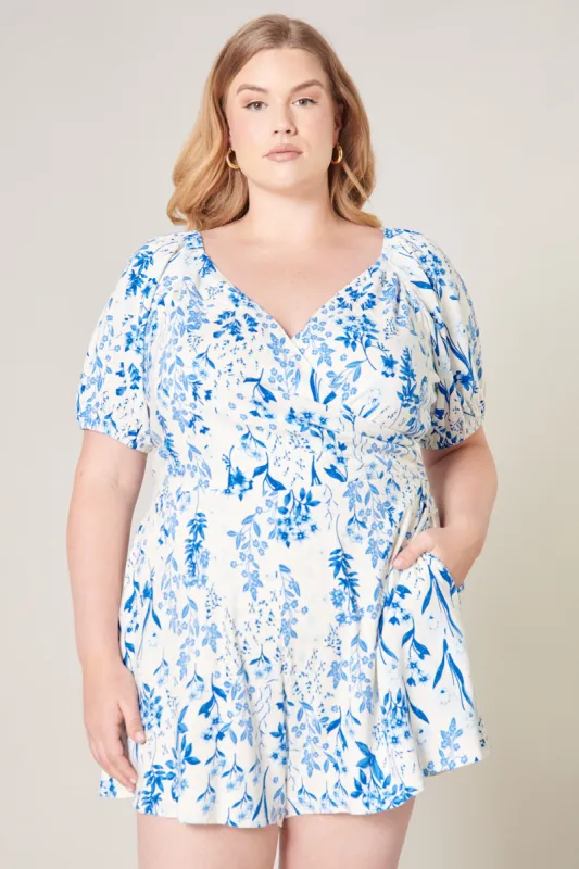 Mallorca Floral Everheart Romper Curve made by Sugarlips