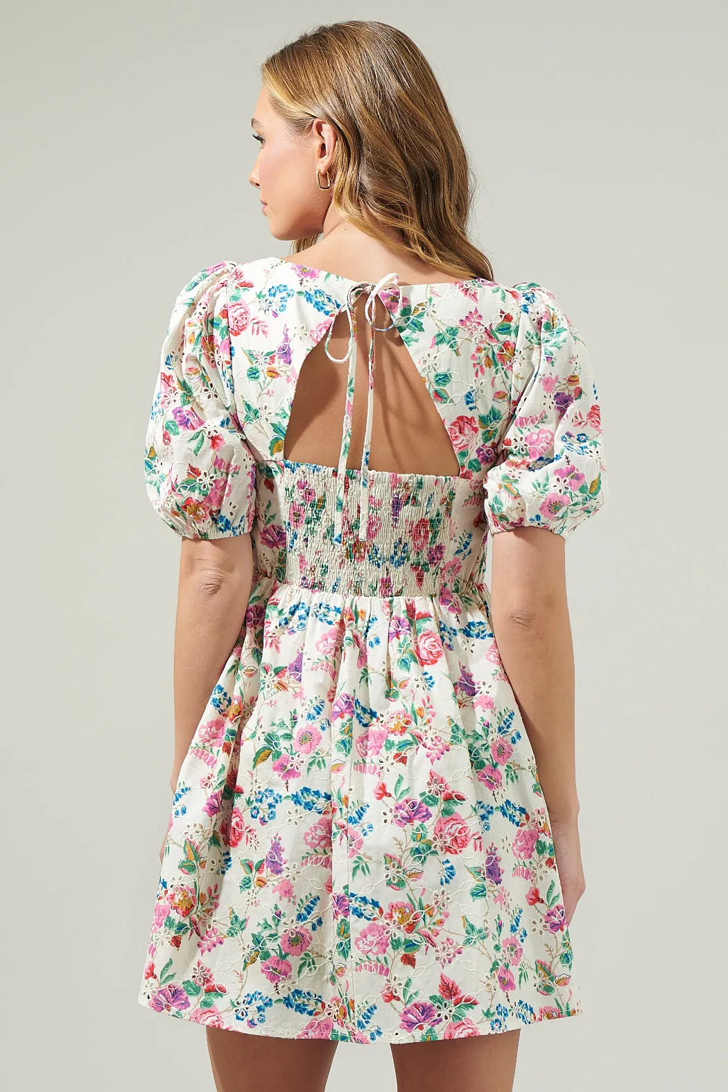 Marley Floral Eyelet Mini Dress sold by Sugarlips product image thumbnail 3