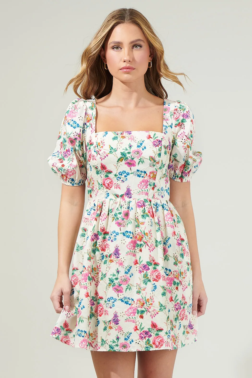 Marley Floral Eyelet Mini Dress sold by Sugarlips product image thumbnail 2
