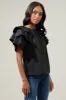 Romie Ruffle Sleeve Poplin Top sold by Sugarlips