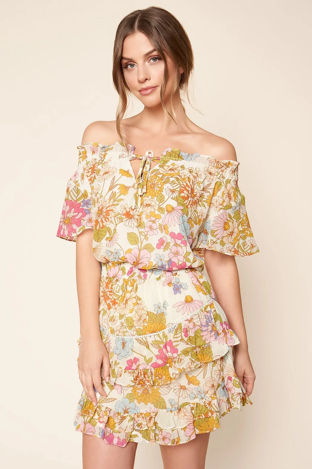 La Rochelle Flared Ruffle Mini Skirt sold by Sugarlips product image thumbnail 5