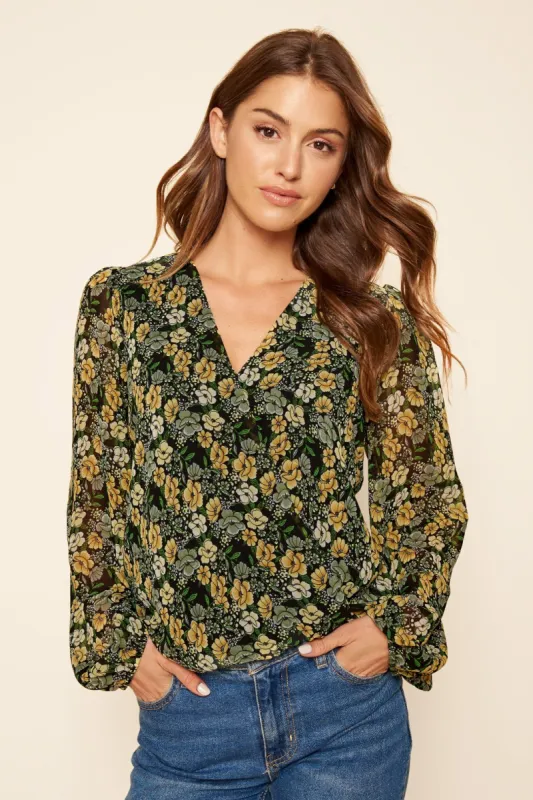 Wishful Thinking Marleena Floral Surplice Blouse made by Sugarlips