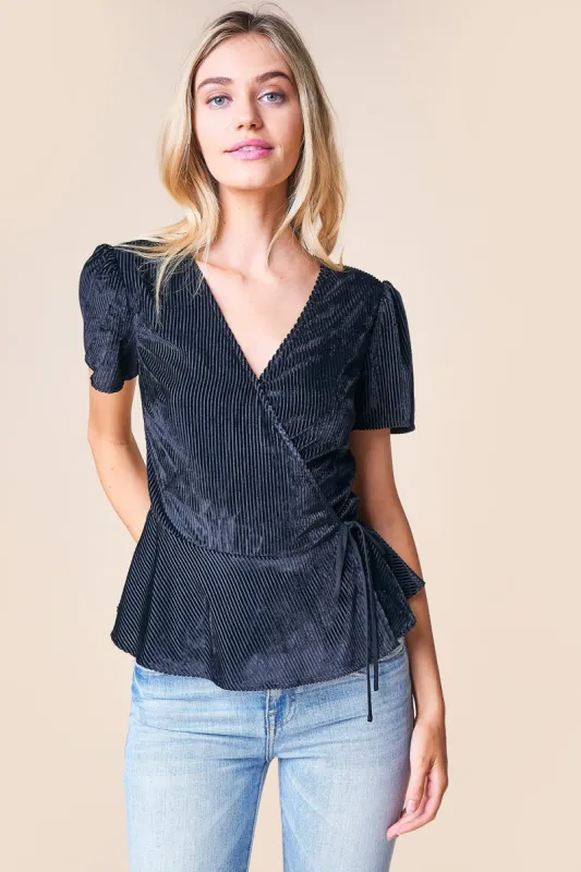 Vixenish Velvet Wrap Top sold by Sugarlips