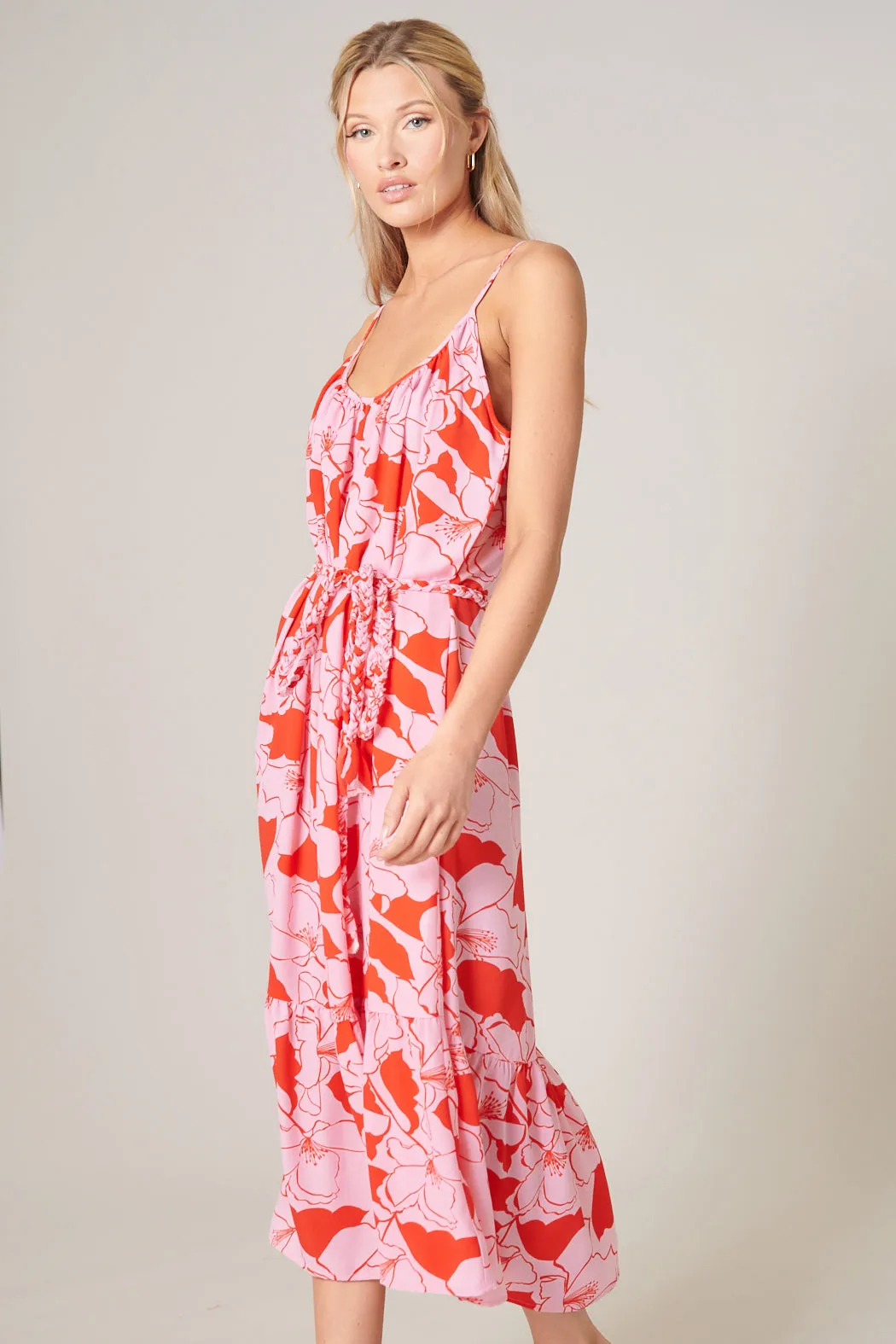 Pink Lemonade Scoop Neck Midi Dress sold by Sugarlips product image thumbnail 5