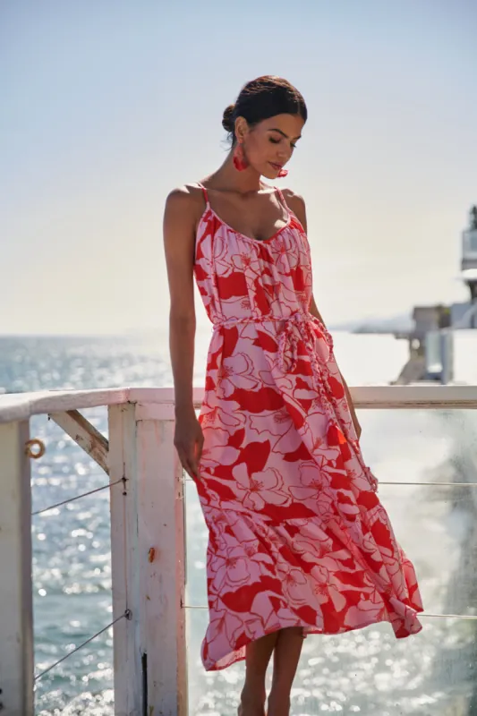 Pink Lemonade Scoop Neck Midi Dress sold by Sugarlips