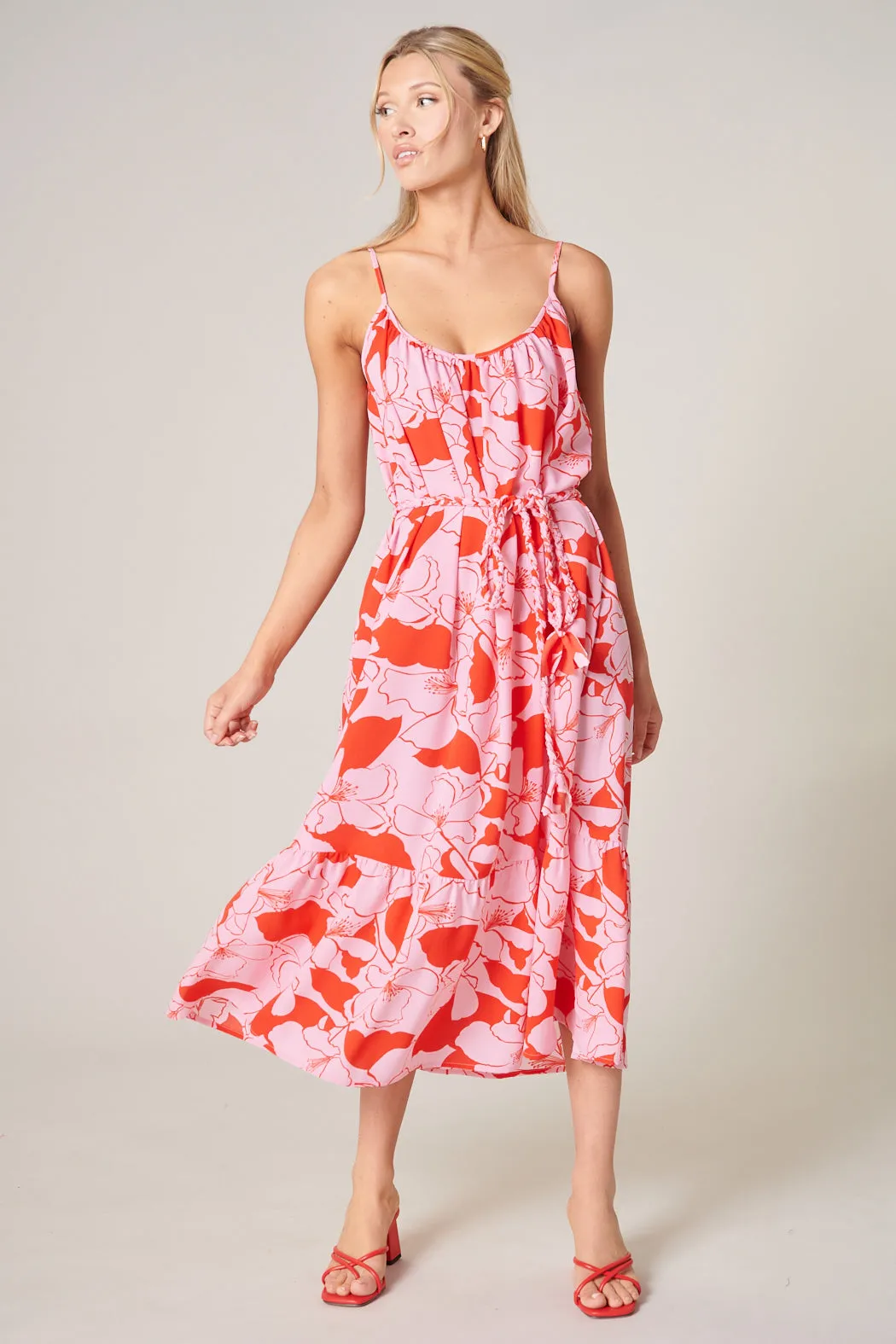 Pink Lemonade Scoop Neck Midi Dress sold by Sugarlips product image thumbnail 2