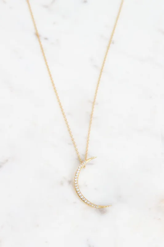 Shay Crescent Moon Necklace sold by Sugarlips