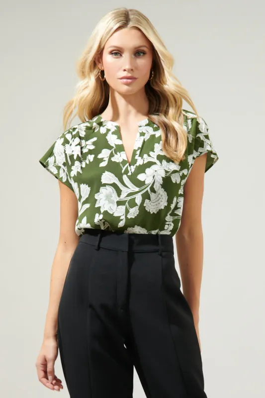 Angelique Split Neck Dolman Blouse sold by Sugarlips