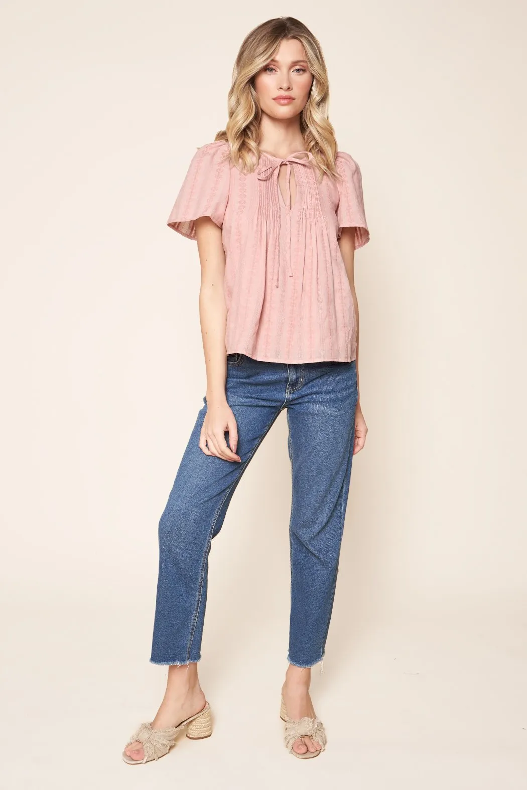 Rayne Floral Woven Puff Sleeve Trapeze Blouse sold by Sugarlips product image thumbnail 5