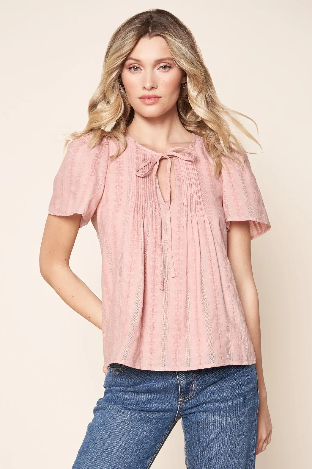 Rayne Floral Woven Puff Sleeve Trapeze Blouse sold by Sugarlips