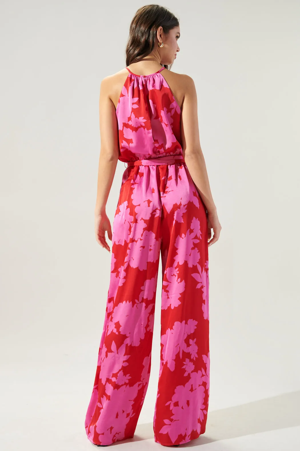 Burning Love Lighthearted Trapeze Satin Jumpsuit sold by Sugarlips product image thumbnail 2
