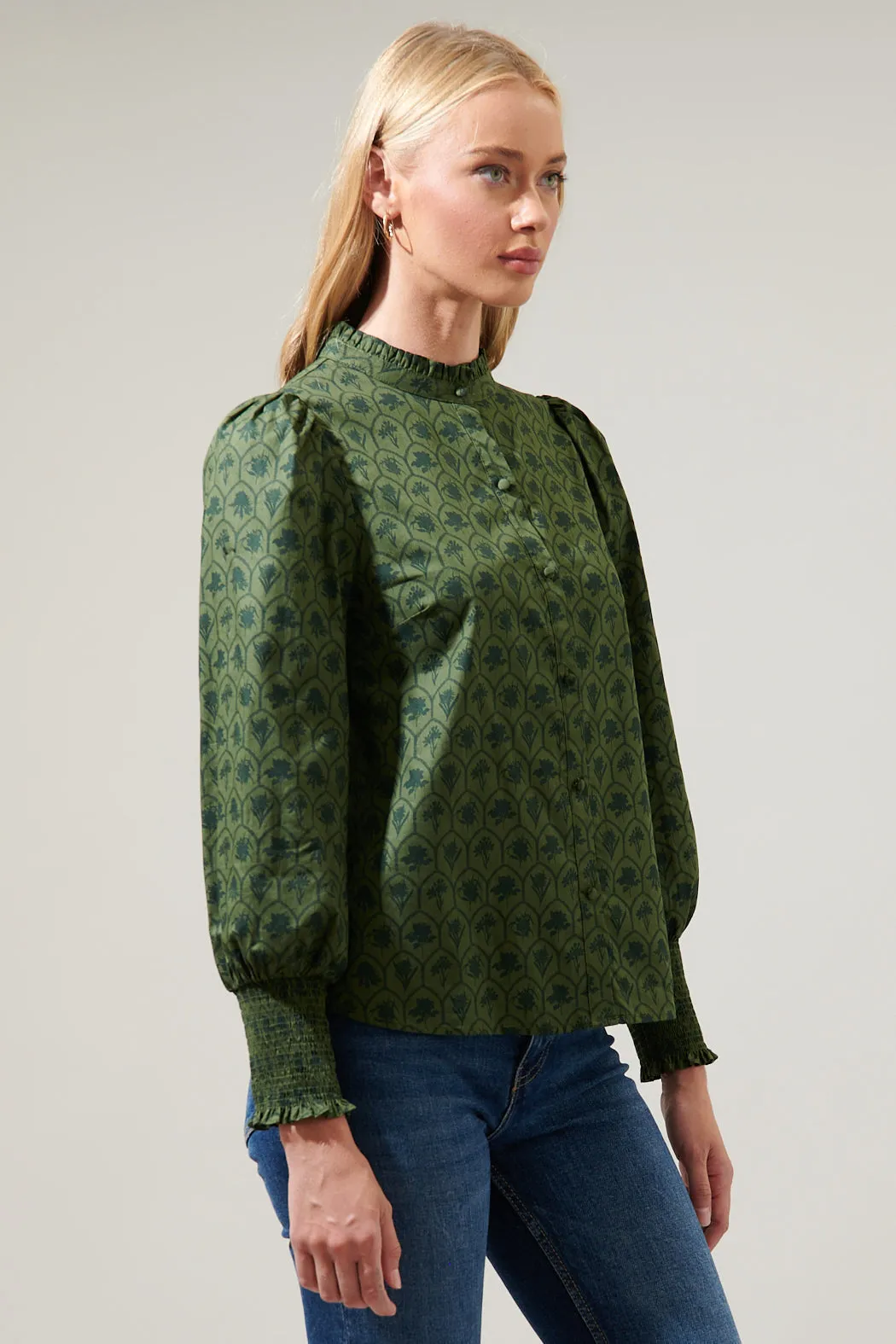 Zinnia Floral Button Down Top sold by Sugarlips product image thumbnail 3