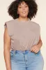 London Muscle Tee Cotton Knit Top Curve sold by Sugarlips